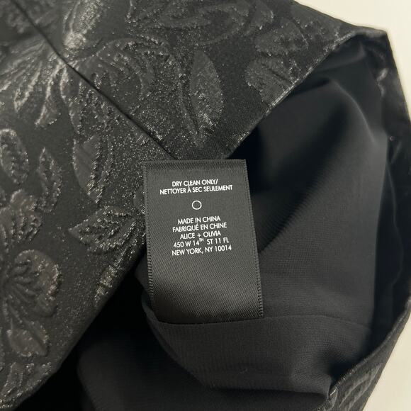 Alice + Olivia Tayla Jacquard Floral Mini Dress 0 - Picture 9 of 12